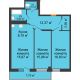 3 комнатная квартира 79,52 м² в ЖК Сокол на Оганова, дом Литер 1 - планировка