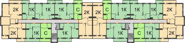 Планировка 2 этажа в доме Литер 7 в МКР Родные просторы