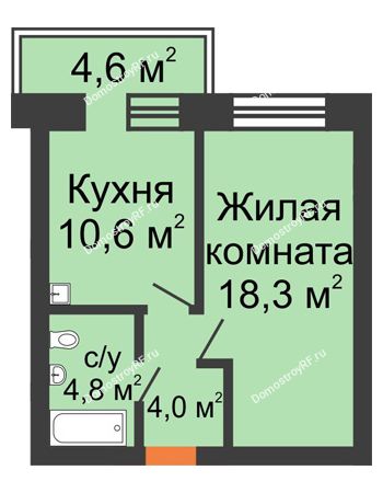 1 комнатная квартира 39,1 м² - Жилой дом по ул. Львовская, 33а