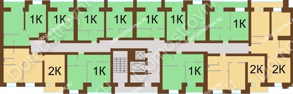 Планировка 8 этажа в доме № 67 в ЖК Рубин