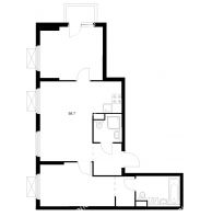 2 комнатная квартира 58,7 м² в ЖК Савин парк, дом корпус 10 - планировка