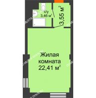 Апартаменты-студия 29,42 м², Апартаменты Бирюза в Гордеевке - планировка