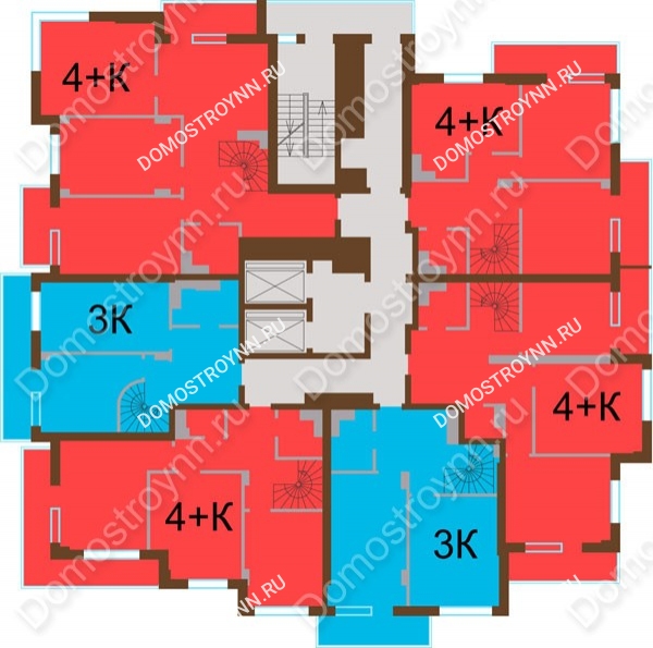 Планировка 22 этажа в доме № 6-8 в Квартал Европейский