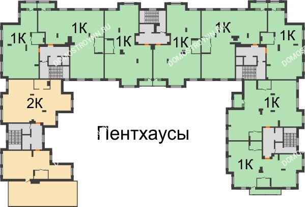 ЖК Шаляпин - планировка 6 этажа