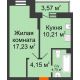 1 комнатная квартира 37,41 м² в ЖК Россинский парк, дом Литер 2 - планировка