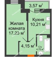 1 комнатная квартира 37,41 м² в ЖК Россинский парк, дом Литер 2 - планировка