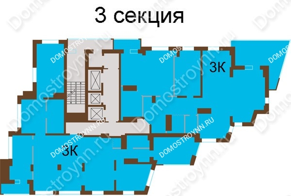 Планировка 23 этажа в доме № 7, корп. 6 в ЖК Подкова на Панина