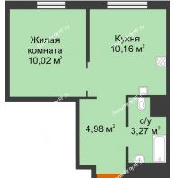 1 комнатная квартира 28,43 м² в ЖК Сердце Сибири, дом Квартал Геологов, ГП-2 - планировка