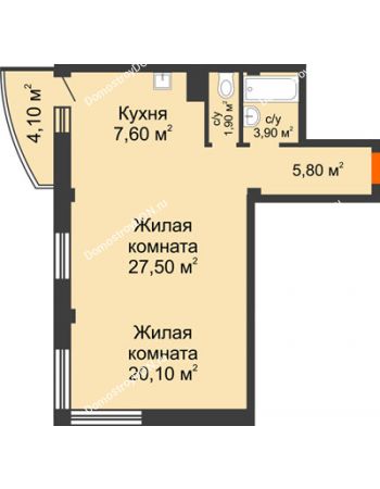 2 комнатная квартира 68 м² - ЖК Южная Башня