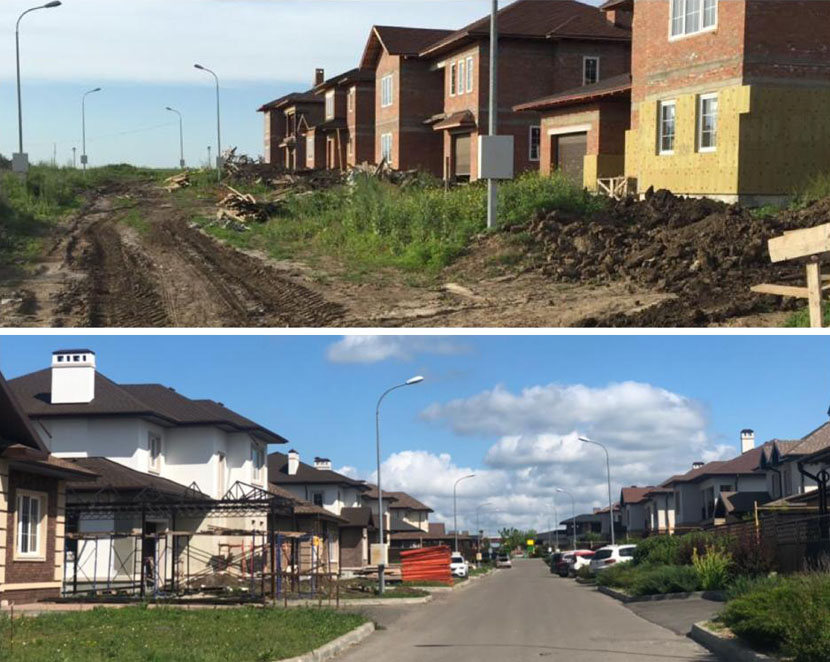 Застройщик показал ход работ по благоустройству главной улицы в КП «Ясная поляна»