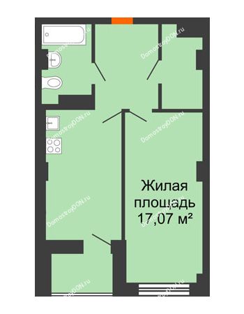 1 комнатная квартира 47,39 м² в ЖК Сокол Градъ, дом Литер 4