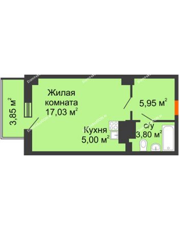 Студия 32,93 м² в ЖК Сокол на Оганова, дом Литер 4