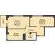 2 комнатная квартира 54,6 м² в ЖК Грин Парк, дом Литер 2 - планировка