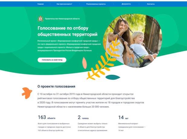 Жители 18 городов Нижегородской области могут выбрать объекты благоустройства на 2020 год