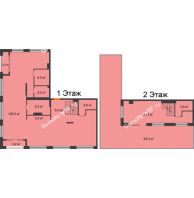 4 комнатные апартаменты 226,06 м² в Квартал 1А Первомайская, дом №3 - планировка
