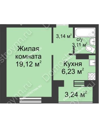 1 комнатная квартира 33,22 м² в ЖК Загородный мкрн Акварель  микрогород Стрижи, дом № 1к1