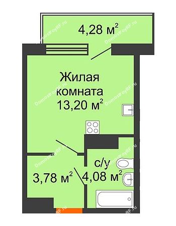 Студия 23,2 м² в ЖК Светлоград, дом Литер 13