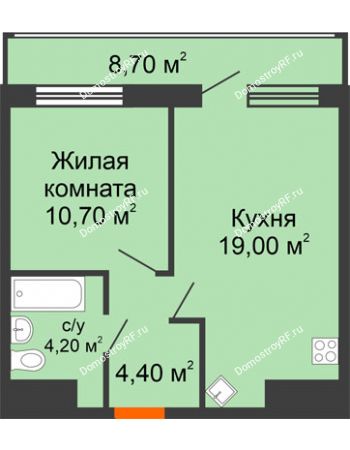 1 комнатная квартира 47,5 м² - ЖК Дом № II-3 в мкр. Елецкий