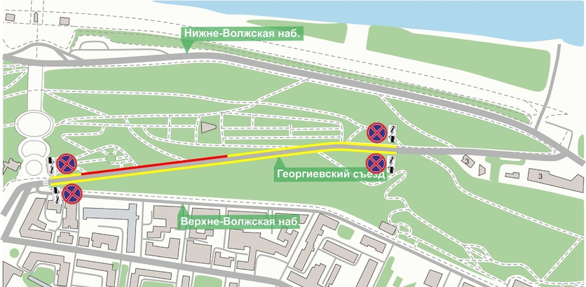 Зону запрета парковки увеличат на Георгиевском съезде в Нижнем Новгороде с 5 января - фото 1