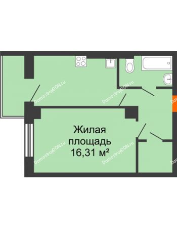 1 комнатная квартира 41,07 м² в ЖК Сокол Градъ, дом Литер 4 (5)