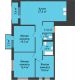 3 комнатная квартира 88,1 м² в ЖК Озерный парк, дом Корпус 1Б - планировка