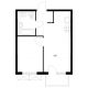1 комнатная квартира 33,1 м² в ЖК Савин парк, дом корпус 8 - планировка