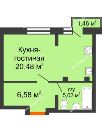 Студия 33,24 м² - ЖК Онегин