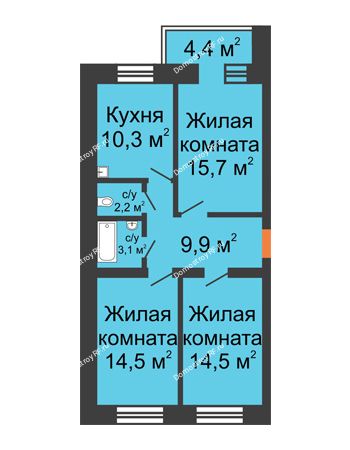 2 комнатная квартира 51,3 м² - Жилой дом по ул. Львовская, 33а