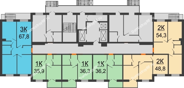 Планировка 1 этажа в доме 2 очередь (секция 3-2) в ЖК Волна-1