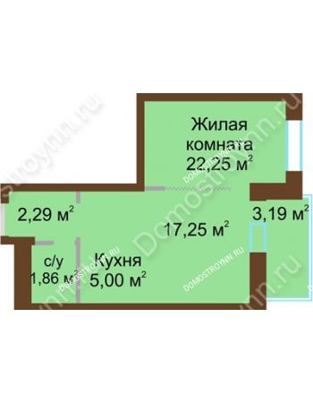 1 комнатная квартира 27,36 м² в ЖК На Гончарова, дом № 3-1