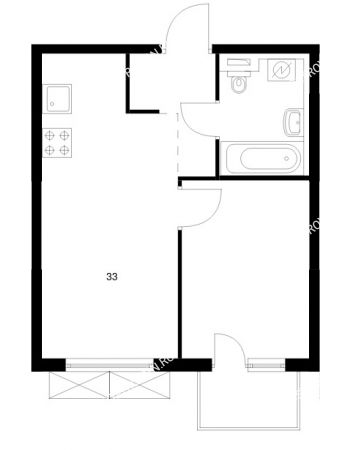 1 комнатная квартира 33 м² в ЖК Савин парк, дом корпус 8