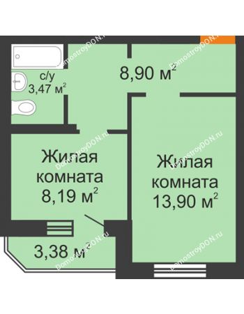 1 комнатная квартира 36,15 м² в ЖК Суворовский, дом Литер 1, Участок 120