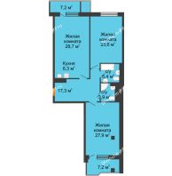 3 комнатная квартира 122,3 м², ЖК DEVELOPMENT PLAZA - планировка