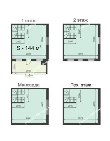 7 комнатная квартира 144 м² в КП Бавария club, дом № 555 (144 м2)