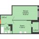 1 комнатная квартира 40,4 м² в ЖК Квартет, дом Литер 2 - планировка