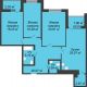 3 комнатная квартира 119,91 м² в ЖК Тихий Дон, дом № 3 - планировка