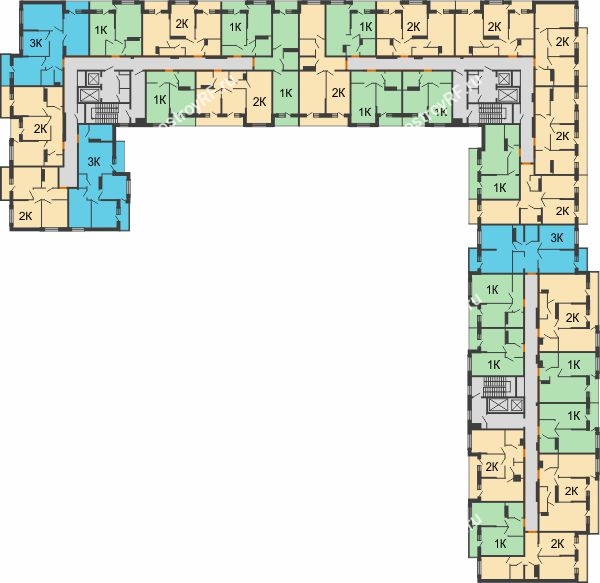 Планировка 15 этажа в доме 2 очередь - Литер 4 в ЖК Самолет