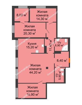 4 комнатная квартира 147,5 м² - ЖК Богатяновский