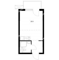 Студия 20,9 м² в ЖК Савин парк, дом корпус 8 - планировка
