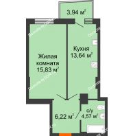 1 комнатная квартира 40,82 м² в ЖК Сердце Ростова 2, дом Литер 8 - планировка